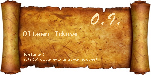 Oltean Iduna névjegykártya